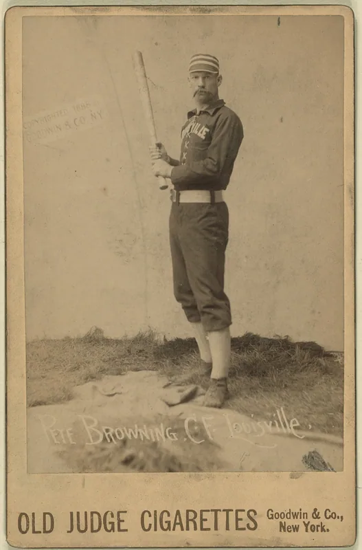 Front of Pete Browning card, 1887 N173 Old Judge Cabinets, catalog no. 60