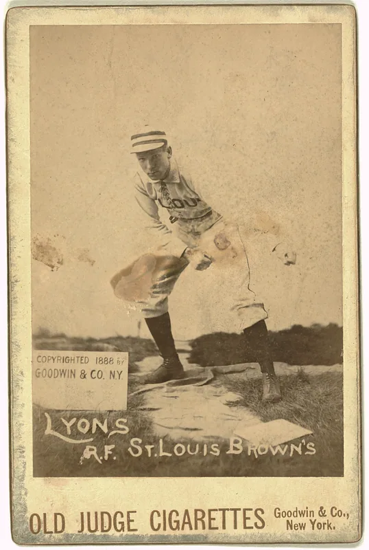 Front of Harry Lyons card, 1887 N173 Old Judge Cabinets, catalog no. 381