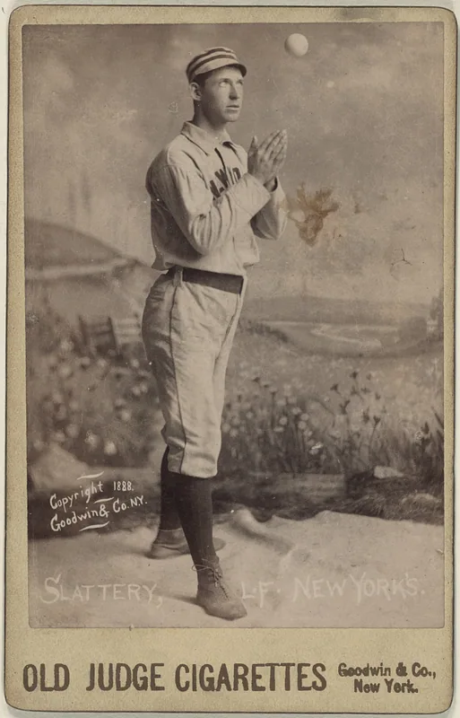 Front of Mike Slattery card, 1887 N173 Old Judge Cabinets, catalog no. 540