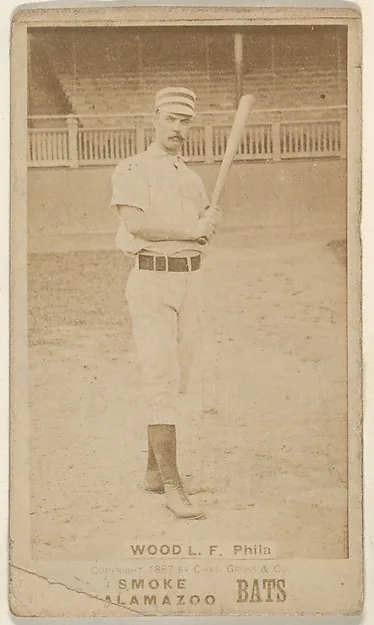 Front of George Wood card, 1887 N690 Kalamazoo Bats, catalog no. 61