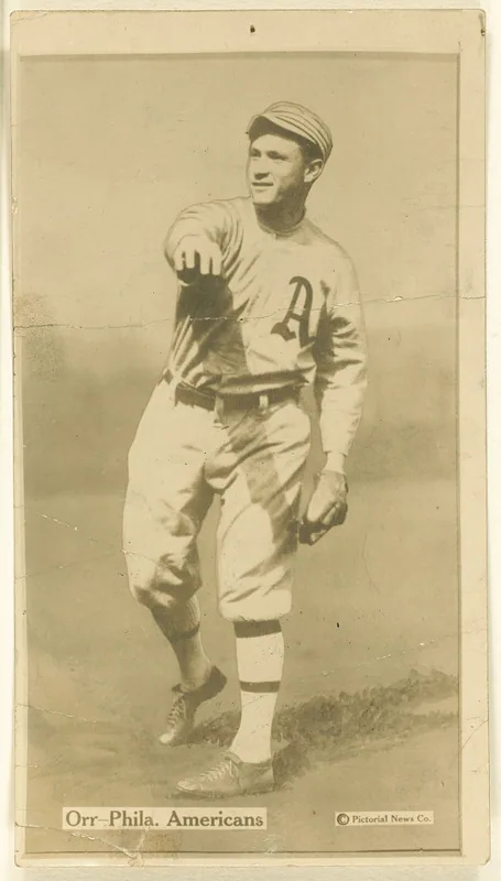 Front of Billy Orr card, 1914 T222 Fatima Players, catalog no. 38