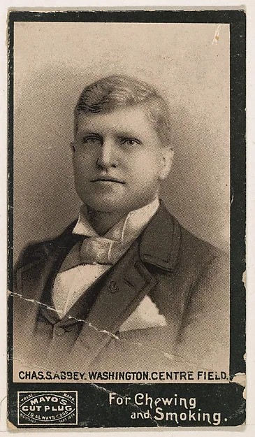 Front of Charlie Abbey card, 1895 N300 Mayo's Cut Plug, catalog no. 1