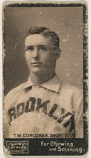 Front of Tommy Corcoran card, 1895 N300 Mayo's Cut Plug, catalog no. 8