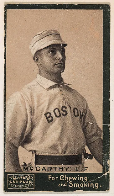 Front of Tommy McCarthy card, 1895 N300 Mayo's Cut Plug, catalog no. 33