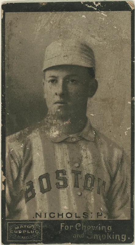 Front of Kid Nichols card, 1895 N300 Mayo's Cut Plug, catalog no. 36