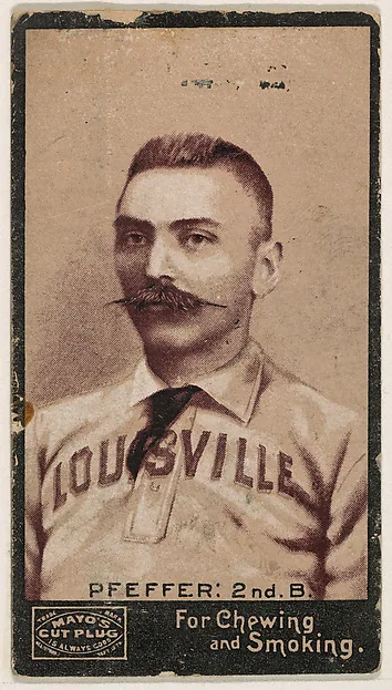 Front of Fred Pfeffer card, 1895 N300 Mayo's Cut Plug, catalog no. 37