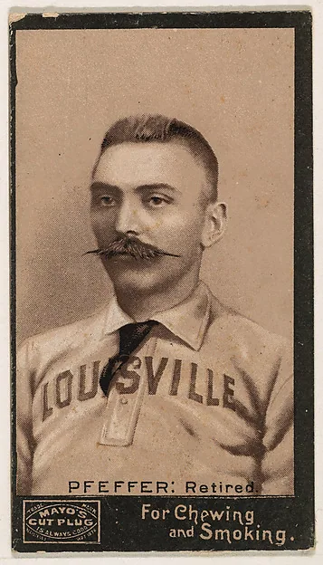 Front of Fred Pfeffer card, 1895 N300 Mayo's Cut Plug, catalog no. 38